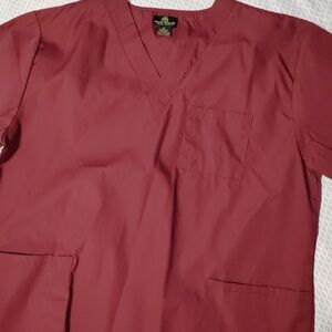 Men's Burgundy V-Neck Shirt